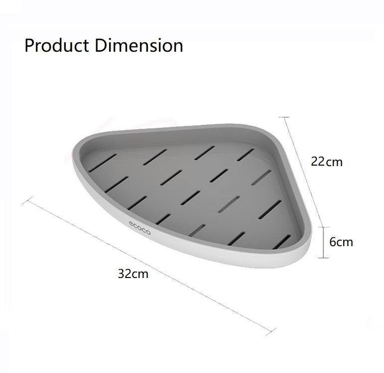Ecoco Bathroom Corner Shower Shelf Corner Shower Caddy Shower Storage Organizer Wall Mounted for Bathroom, V255-E2030-B