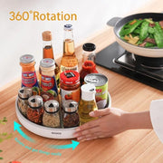Ecoco Kitchen Rotating Spice Condiment Storage Rack Bathroom Swivel Tray Organizer Black V255-E2202-B