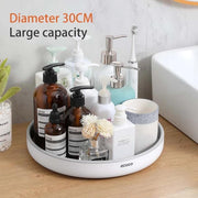 Ecoco Kitchen Rotating Spice Condiment Storage Rack Bathroom Swivel Tray Organizer Black V255-E2202-B