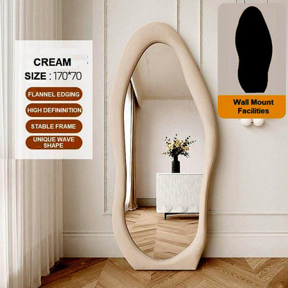 1.7m Standing Maiden Mirror Full Length Aesthetic Full Size Floor Mirror Bedroom Creative Modern Deco Cream V255-FBMI-CL-CR_170