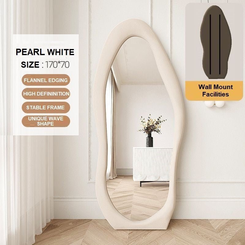 1.7m Standing Maiden Mirror Full Length Aesthetic Full Size Floor Mirror Bedroom Creative Modern Deco Pearl V255-FBMI-CL-PWH_170