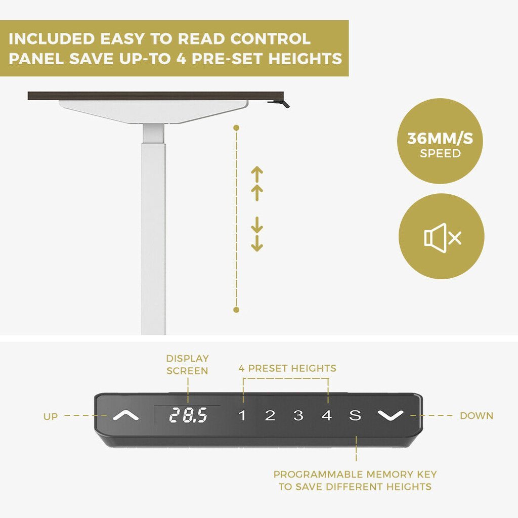 Standing Desk Height Adjustable Sit Stand Motorised Dual Motors Frame White Only V255-FRAME-DMW