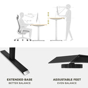 Standing Desk Height Adjustable Sit Stand Motorised Dual Motors Frame White Only V255-FRAME-DMW