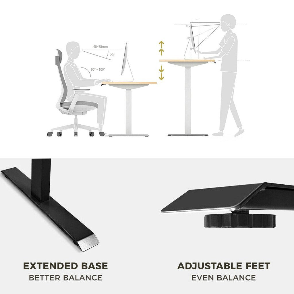 Standing Desk Height Adjustable Sit Stand Motorised Dual Motors Frame White Only V255-FRAME-DMW