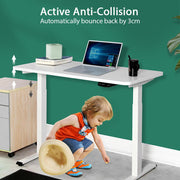 Standing Desk Height Adjustable Sit Stand Motorised Dual Motors Frame White Only V255-FRAME-DMW