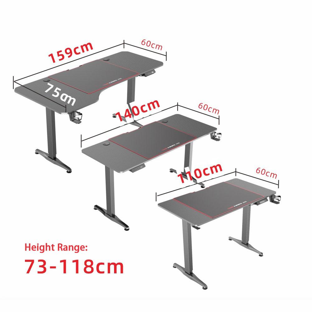 Gaming Standing Desk Home Office Lift Electric Height Adjustable Sit To Stand Motorized Standing Desk 1160 V255-GAMINGSD-1160