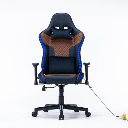 7 RGB Lights Bluetooth Speaker Gaming Chair Ergonomic Racing chair 165 degrees Reclining Gaming Seat 4D V255-GCHAIR-34-BBLACK