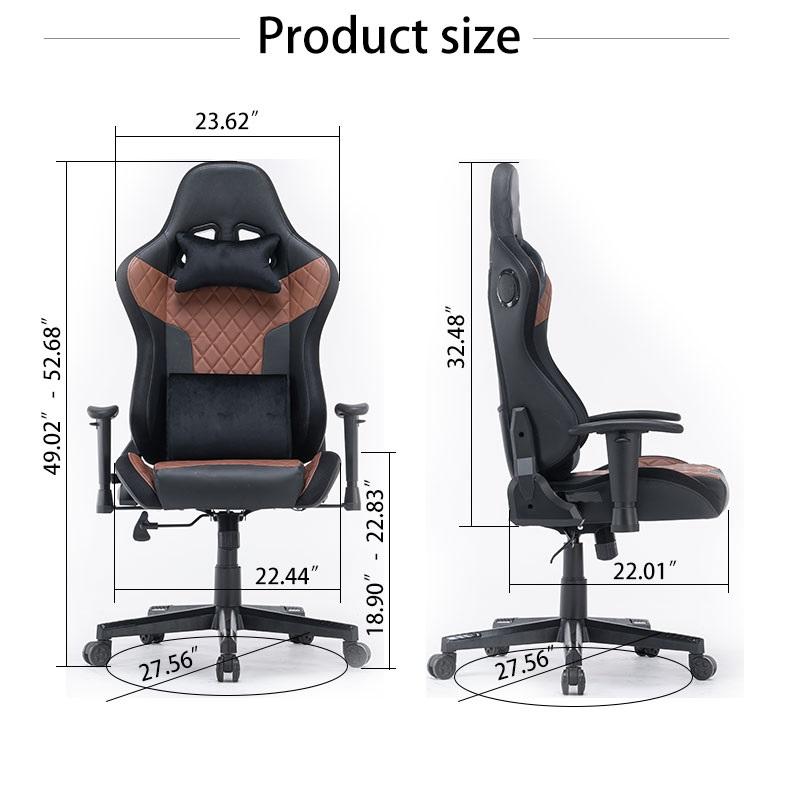 7 RGB Lights Bluetooth Speaker Gaming Chair Ergonomic Racing chair 165 degrees Reclining Gaming Seat 4D V255-GCHAIR-34-BBLACK