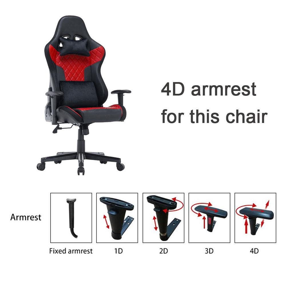 7 RGB Lights Bluetooth Speaker Gaming Chair Ergonomic Racing chair 165 degrees Reclining Gaming Seat 4D V255-GCHAIR-34-BBLACK