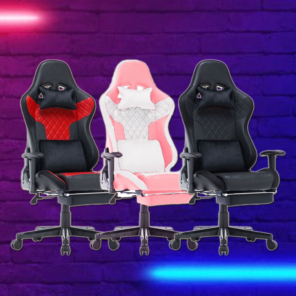 7 RGB Lights Bluetooth Speaker Gaming Chair Ergonomic Racing chair 165 degrees Reclining Gaming Seat 4D V255-GCHAIR-34-BBLACK