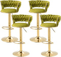 SERENITa 2x Height Adjustable Swivel Bar Stool Velvet Golden Base Barstools Chairs Padded Seat Olive Green V255-GP1762_OLIVEGREEN