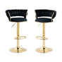 SERENITa Black Velvet Seat Kitchen Breakfast Bar Stools Counter Height Barstools with Back Cushioned Chairs V255-GP1763-BLACK