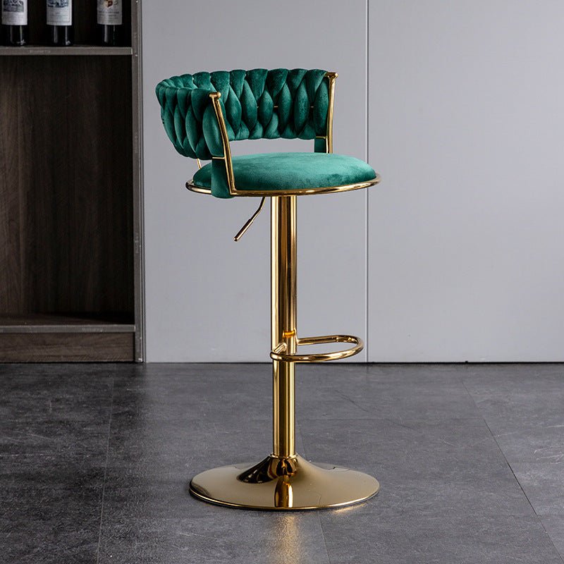 SERENITa Green Velvet Seat Kitchen Breakfast Bar Stools Counter Height Barstools with Back Cushioned Chairs V255-GP1763-GREEN