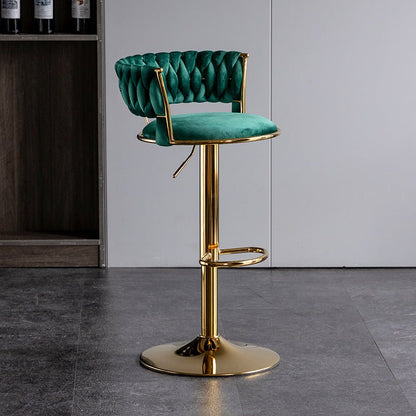SERENITa Green Velvet Seat Kitchen Breakfast Bar Stools Counter Height Barstools with Back Cushioned Chairs V255-GP1763-GREEN