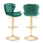 SERENITa Swivel Bar Stools Set of 2 Counter Height Barstools with Back Velvet Upholstered Adjustable Stool V255-GP2210R-EMGREEN