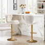 SERENITa Swivel Bar Stools Set of 2 Counter Height Barstools with Back Velvet Upholstered Adjustable Stool V255-GP2210R-IVORY