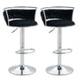 SERENITa Silver Swivel Upholstered Velvet Adjustable Height Counter Stool with Metal Frame Black (Set of 2) V255-GP2311R-BLACK