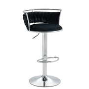 SERENITa Silver Swivel Upholstered Velvet Adjustable Height Counter Stool with Metal Frame Black (Set of 2) V255-GP2311R-BLACK