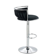SERENITa Silver Swivel Upholstered Velvet Adjustable Height Counter Stool with Metal Frame Black (Set of 2) V255-GP2311R-BLACK