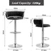 SERENITa Silver Swivel Upholstered Velvet Adjustable Height Counter Stool with Metal Frame Black (Set of 2) V255-GP2311R-BLACK