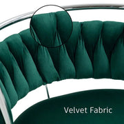 SERENITa Silver Swivel Upholstered Velvet Adjustable Height Counter Stool with Metal Frame Emerald Green (Set V255-GP2311R-GREEN