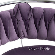 SERENITa Silver Swivel Upholstered Velvet Adjustable Height Counter Stool with Metal Frame Voilet (Set of 2) V255-GP2311R-VOILET
