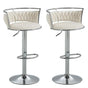 SERENITa Silver Swivel Upholstered Velvet Adjustable Height Counter Stool with Metal Frame White (Set of 2) V255-GP2311R-WHITE