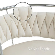 SERENITa Silver Swivel Upholstered Velvet Adjustable Height Counter Stool with Metal Frame White (Set of 2) V255-GP2311R-WHITE