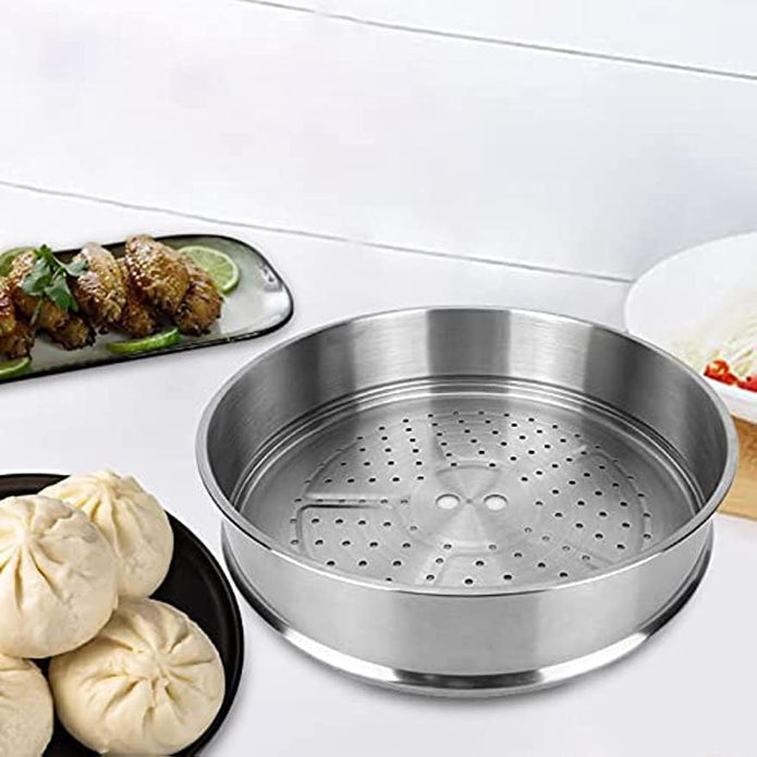 Housoutile 32cm Wok Steamer Dumpling Steamer Steaming Basket for Pot Dedicated Silver Accessories Stainless V255-HOU-STEAM-32CM
