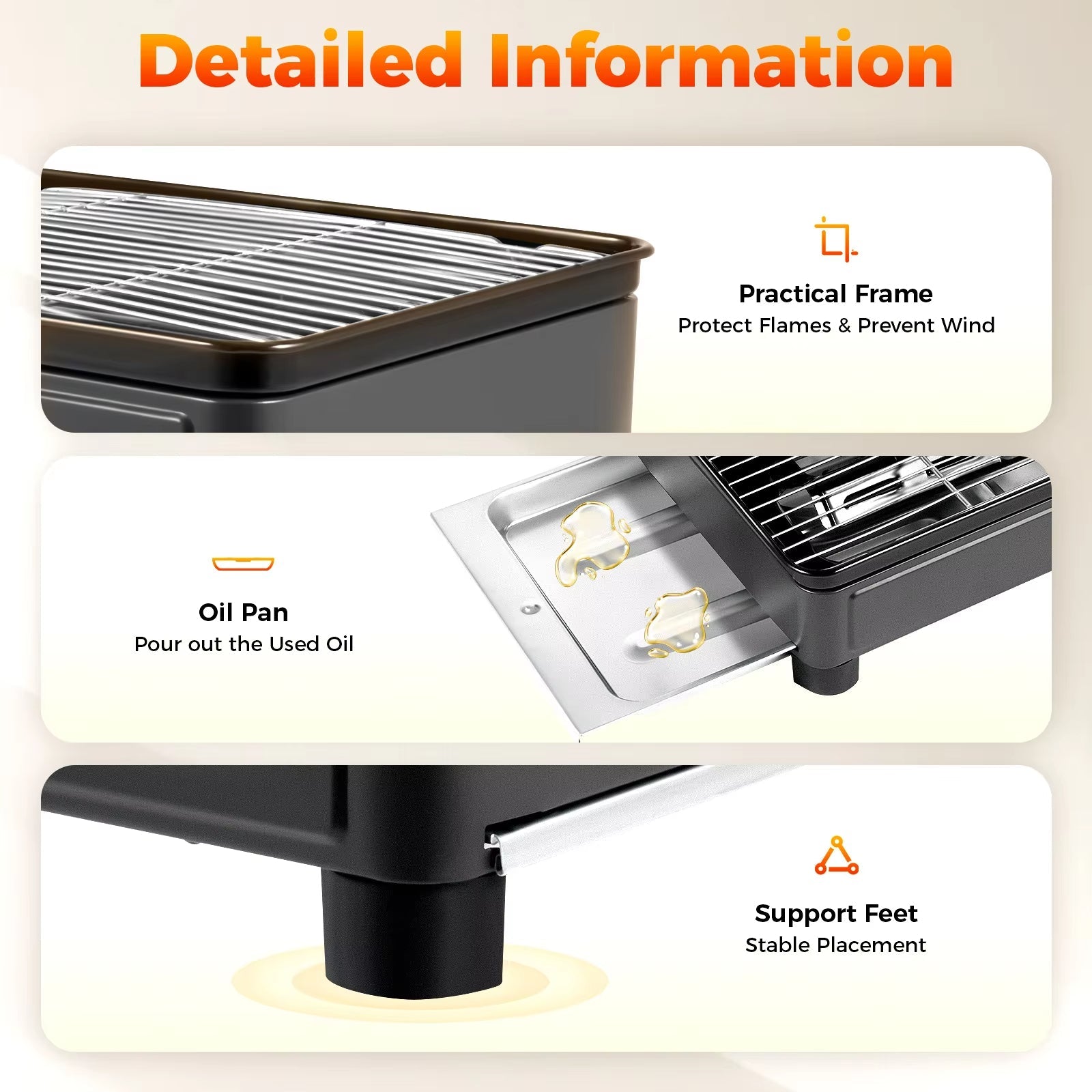 Portable Gas Stove Burner Butane BBQ Camping Gas Cooker With Non Stick Plate Black with Fish Pan and Lid V255-JYT-001-BK