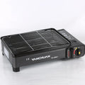 Portable Gas Stove Burner Butane BBQ Camping Gas Cooker With Non Stick Plate Black V255-JYT002