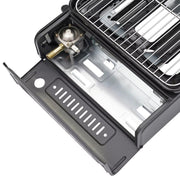 Portable Gas Stove Burner Butane BBQ Camping Gas Cooker With Non Stick Plate Black V255-JYT002