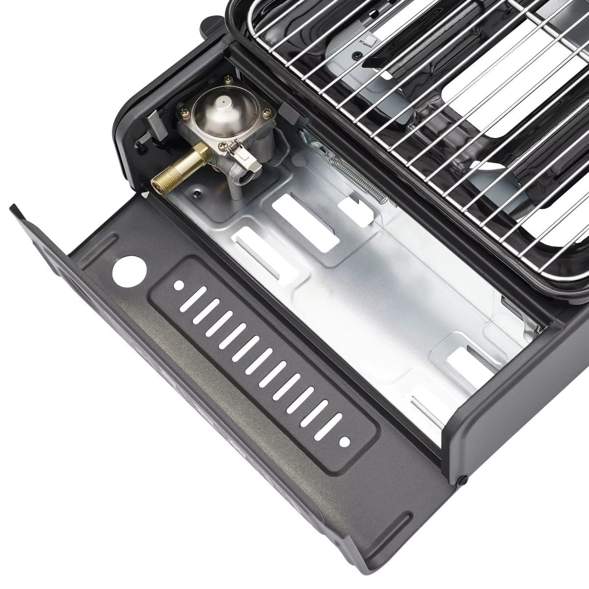 Portable Gas Stove Burner Butane BBQ Camping Gas Cooker With Non Stick Plate Black V255-JYT002