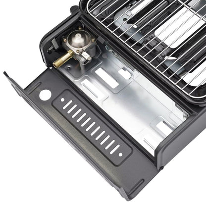 Portable Gas Stove Burner Butane BBQ Camping Gas Cooker With Non Stick Plate Black V255-JYT002