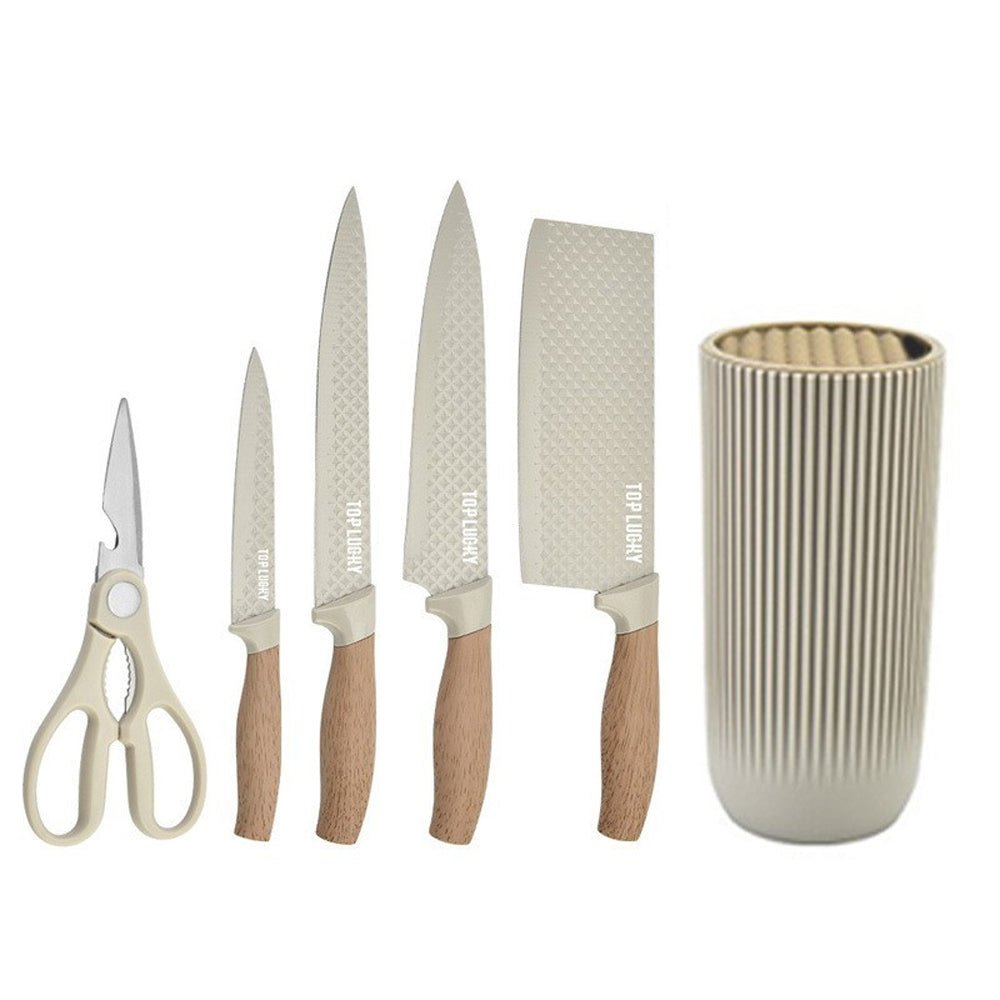 6-Piece Kitchen Knife Set Non-Stick Stainless Steel Blades with Universal Knife Block V255-KNIFE6PCS-K