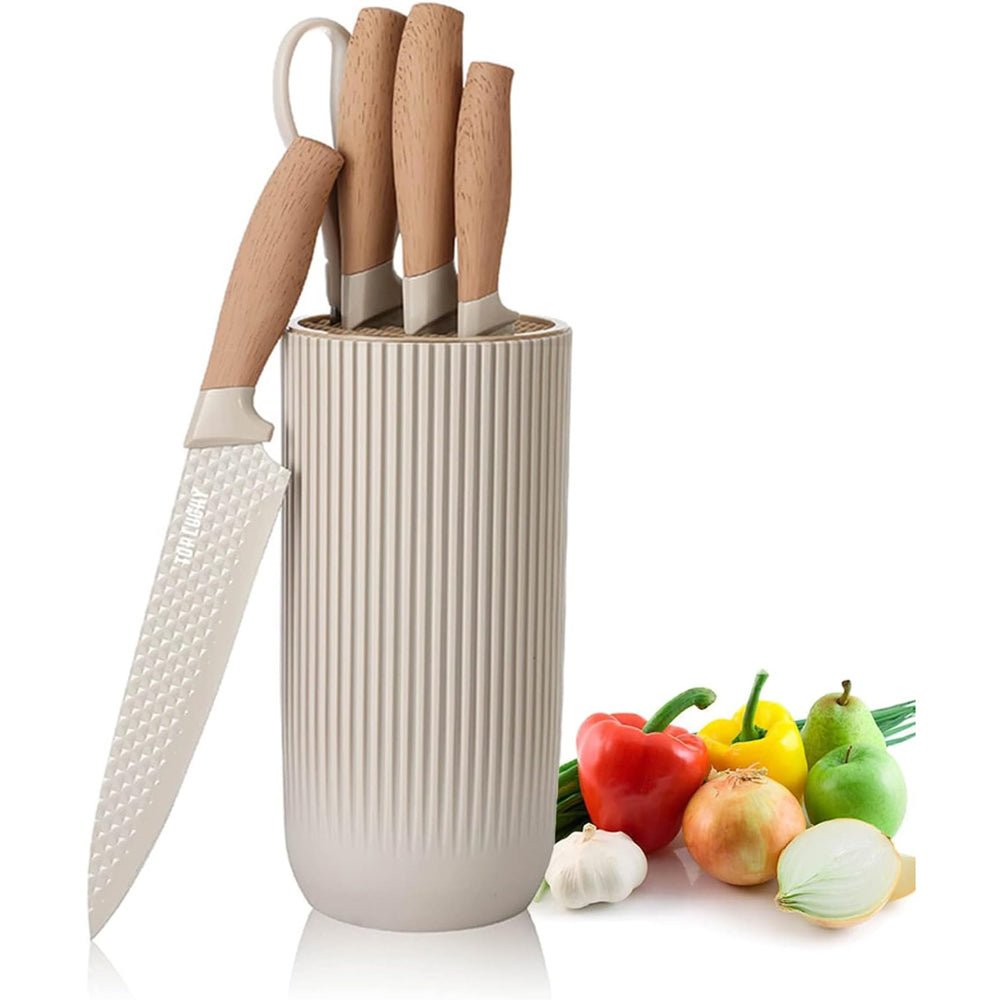 6-Piece Kitchen Knife Set Non-Stick Stainless Steel Blades with Universal Knife Block V255-KNIFE6PCS-K