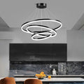 Black 3 Rings Minimalist LED Pendant Light Adjustable Circular Chandelier V255-L-18815-B-246