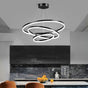 Black 3 Rings Minimalist LED Pendant Light Adjustable Circular Chandelier V255-L-18815-B-246