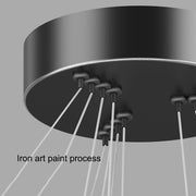 Black 3 Rings Minimalist LED Pendant Light Adjustable Circular Chandelier V255-L-18815-B-246