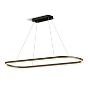 Modern Minimalist Oval Pendant Light Adjustable LED Chandelier Black V255-L-24119-B
