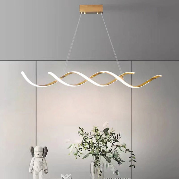 150cm Modern Minimalist Titanium Gold Pendant Light Adjustable LED Chandelier V255-L-24122-G-150