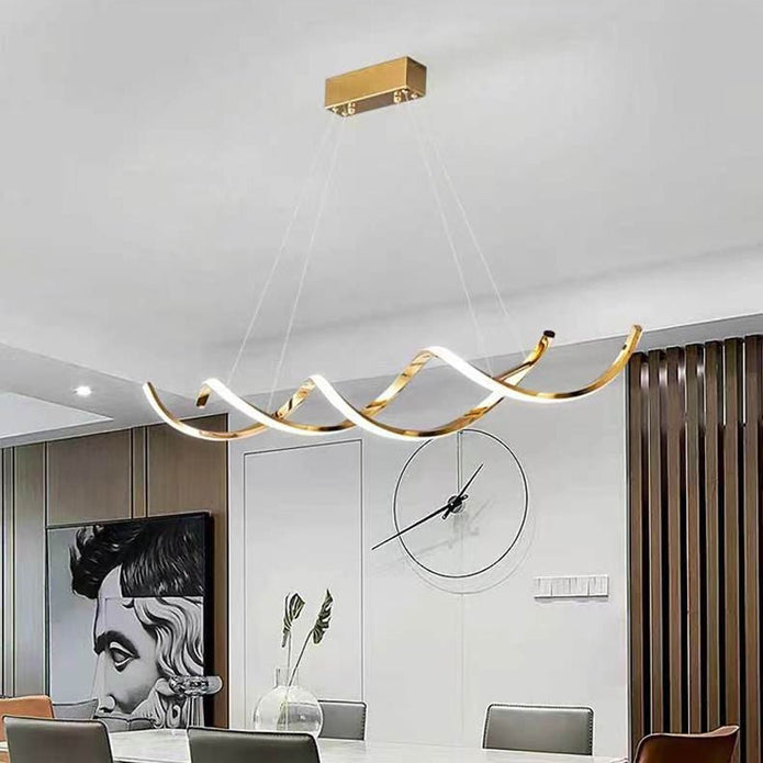 150cm Modern Minimalist Titanium Gold Pendant Light Adjustable LED Chandelier V255-L-24122-G-150