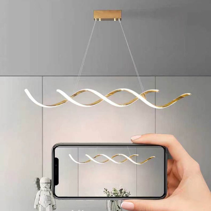 150cm Modern Minimalist Titanium Gold Pendant Light Adjustable LED Chandelier V255-L-24122-G-150
