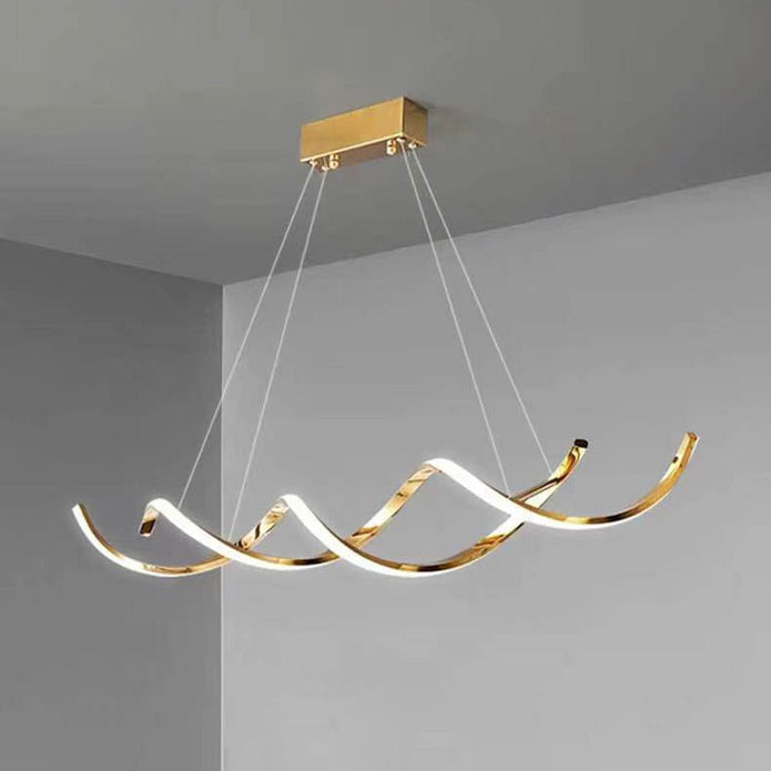 150cm Modern Minimalist Titanium Gold Pendant Light Adjustable LED Chandelier V255-L-24122-G-150