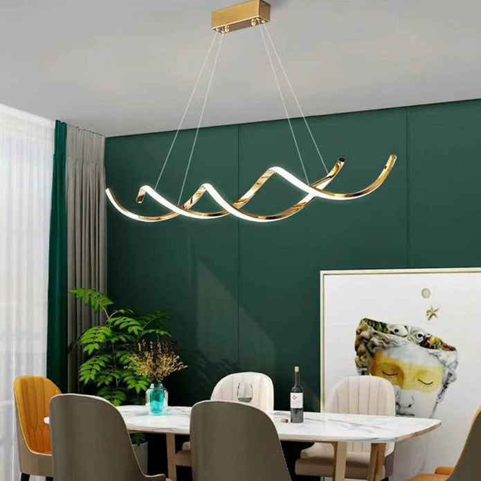 150cm Modern Minimalist Titanium Gold Pendant Light Adjustable LED Chandelier V255-L-24122-G-150