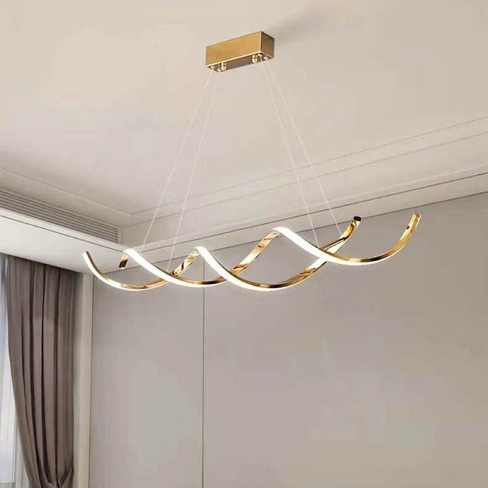 150cm Modern Minimalist Titanium Gold Pendant Light Adjustable LED Chandelier V255-L-24122-G-150