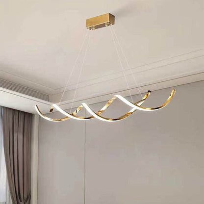 150cm Modern Minimalist Titanium Gold Pendant Light Adjustable LED Chandelier V255-L-24122-G-150