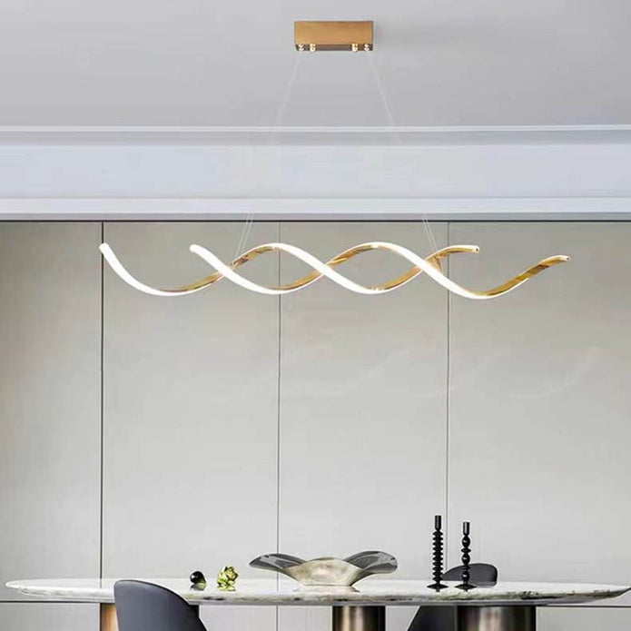 150cm Modern Minimalist Titanium Gold Pendant Light Adjustable LED Chandelier V255-L-24122-G-150