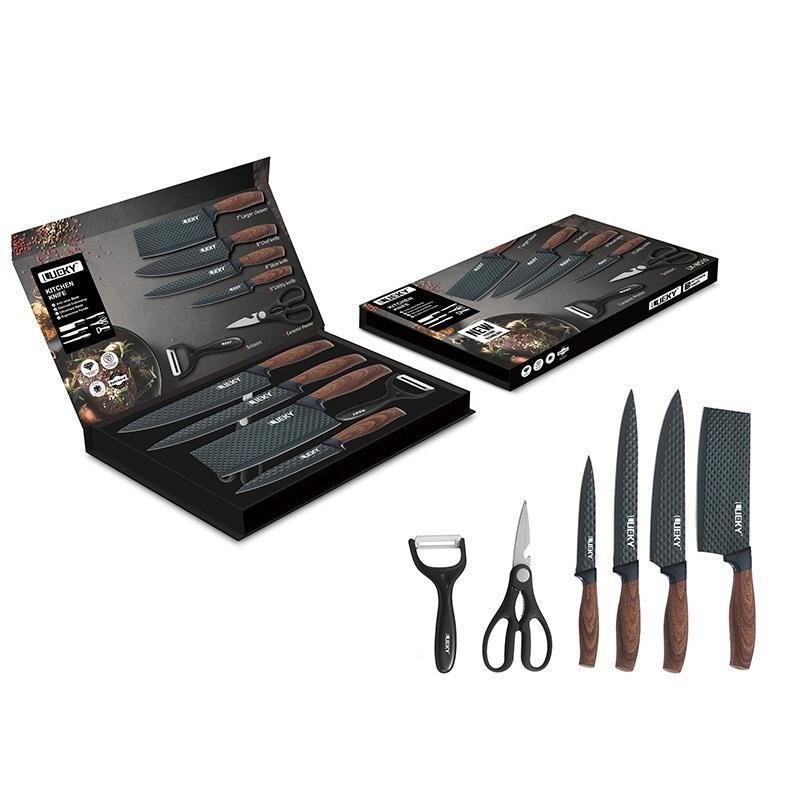 6 pieces Kitchen Knife Set Everich Chef Knives Stainless Steel Nonstick Scissor V255-LK-012