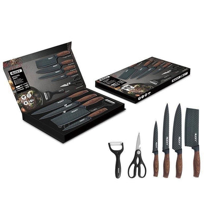 6 pieces Kitchen Knife Set Everich Chef Knives Stainless Steel Nonstick Scissor V255-LK-012